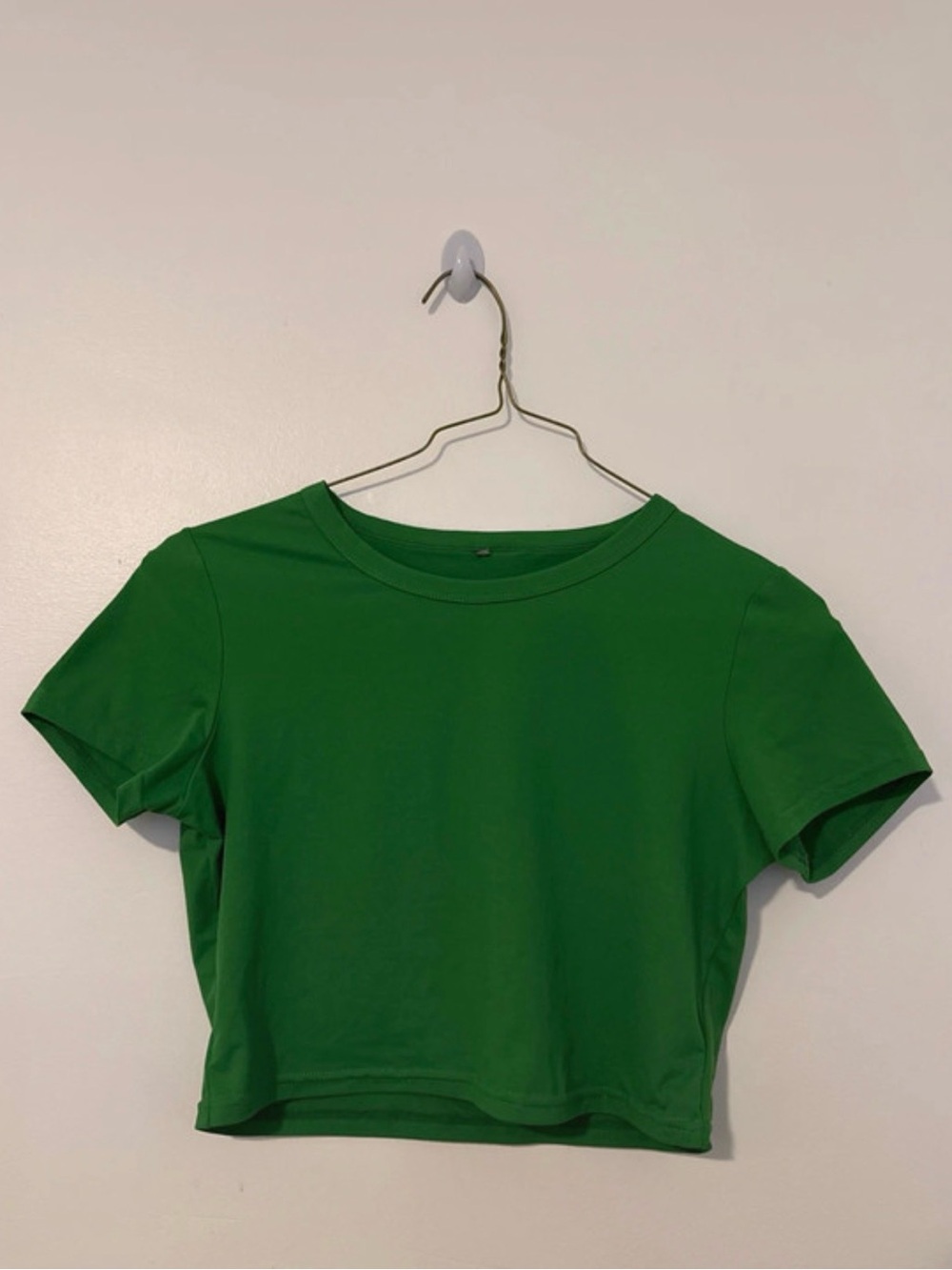 Green Women's Crop Tee - Classic Crew Neck
